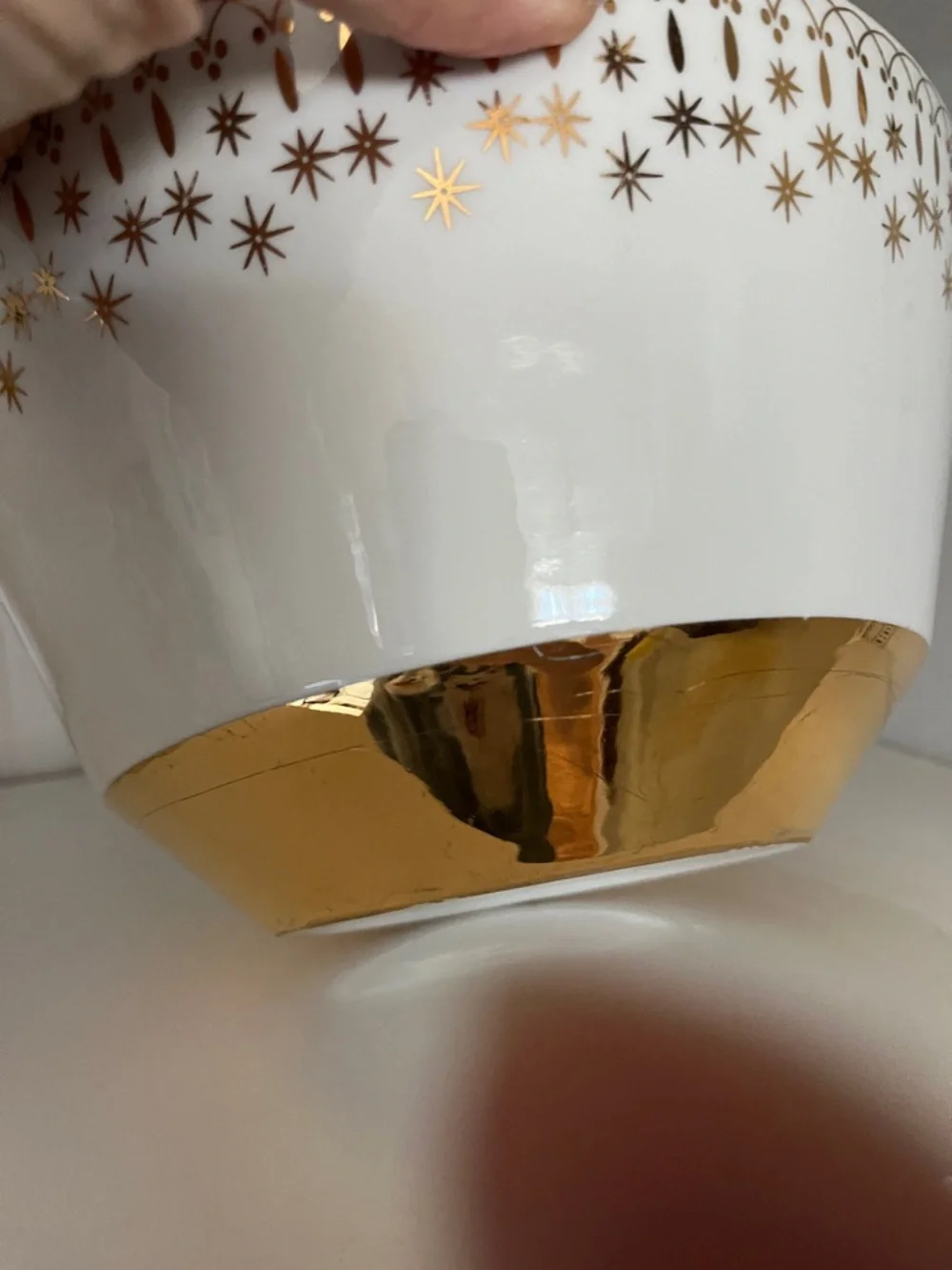 Vintage Hall China Provenance Gold Starburst Flare Ware Serving Bowl 9” MCM
